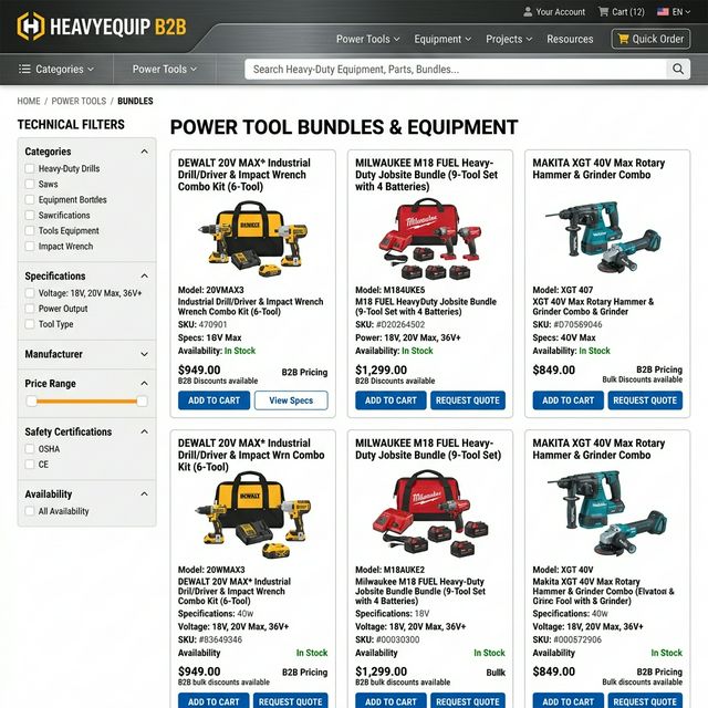 Preview do segmento: Ferramentas e Equipamentos